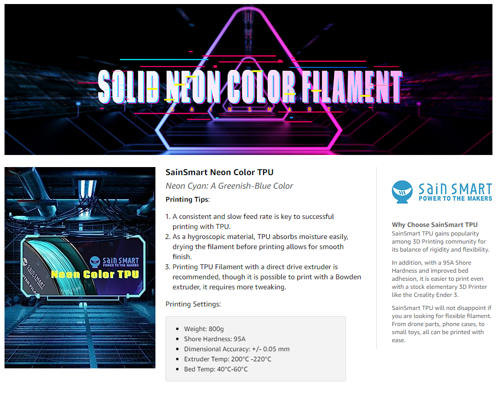 SainSmart-Neon-Color-TPU-1-75mm-Flexible-TPU-3D-Printer-Filament-800g-Dimensional-Accuracy-0-05-mm-Neon-Cyan-3