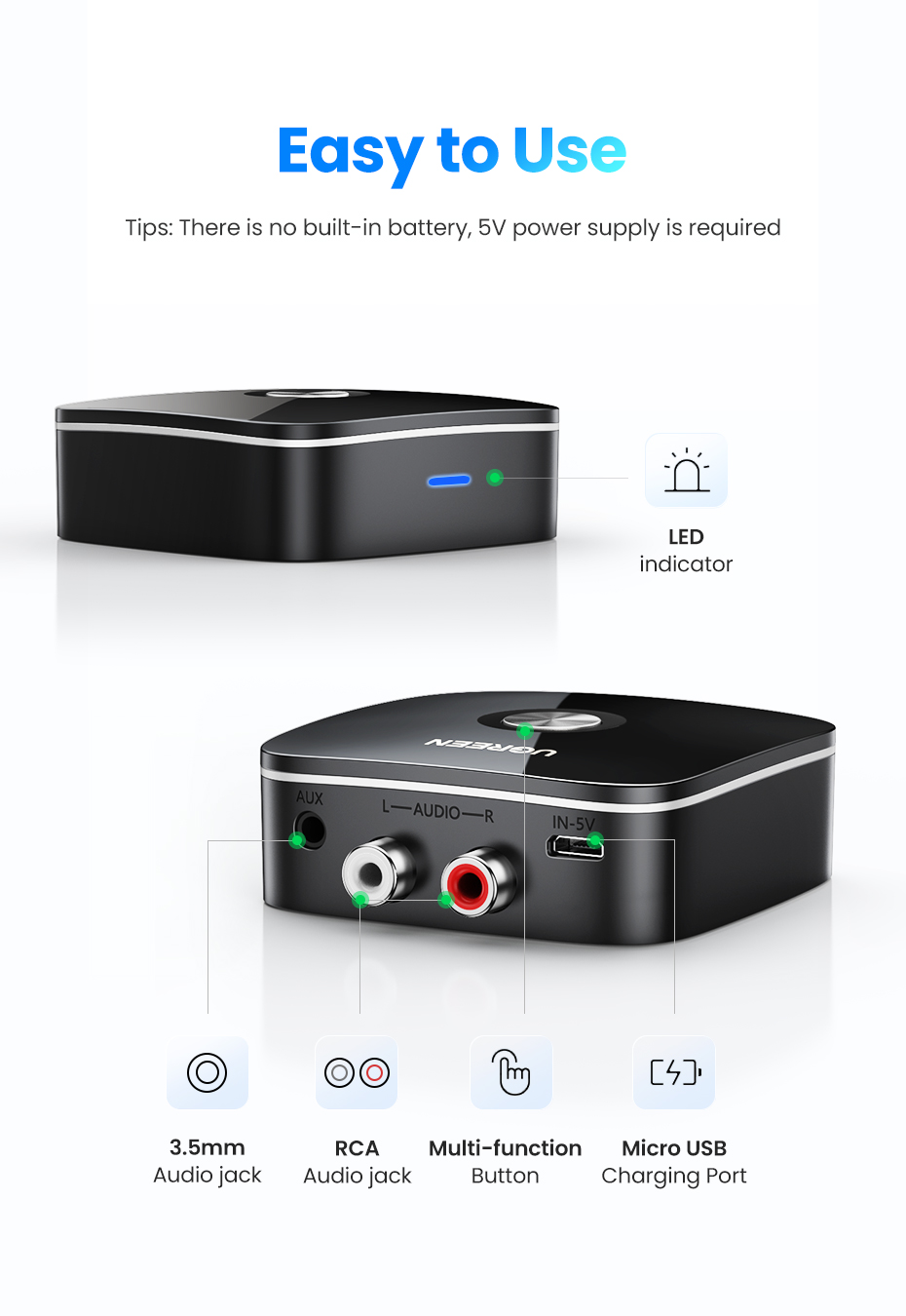 Electronics-Appliances-UGREEN-Wireless-Bluetooth-Audio-Receiver-With-3-5mm-And-2RCA-Adapter-6