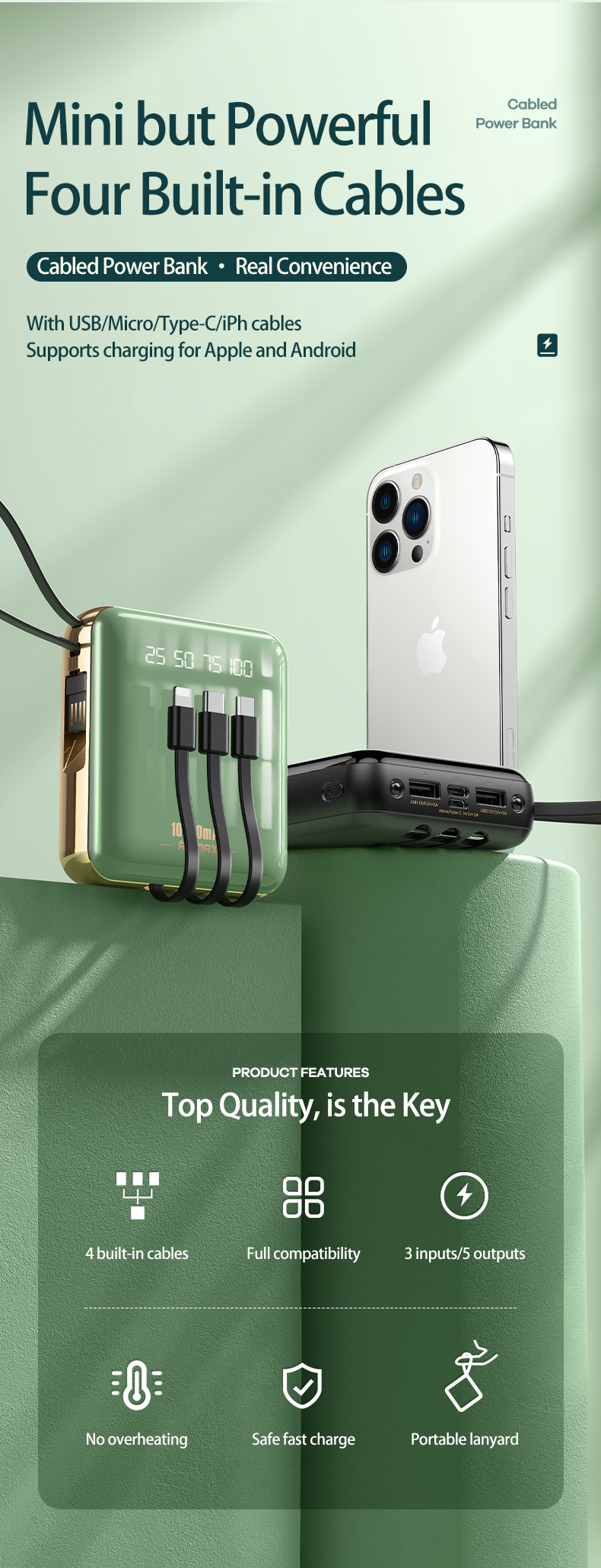 Mobile-Phone-Accessories-MOREJOY-Remax-RPP-286-PowerBank-Pocket-Type-C-Cables-Usb-Mini-lightning-cable-portable-10000Mah-Black-38