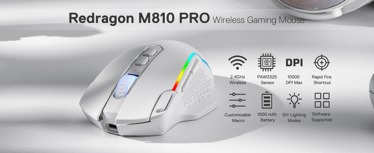 Mouse-Mouse-Pads-Redragon-M810-Pro-Wireless-Gaming-Mouse-10000-DPI-Wired-Wireless-Gamer-Mouse-w-Rapid-Fire-Key-8-Macro-Buttons-45-Hour-Durable-Power-Capacity-White-14