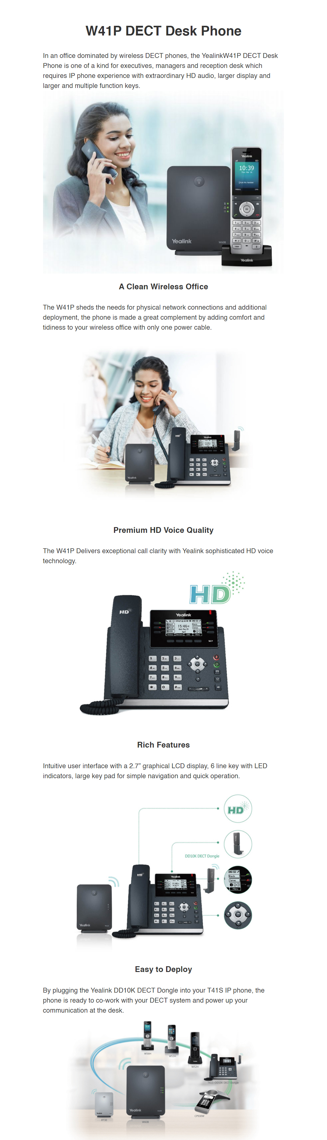 VOIP-Phones-Yealink-W41P-Wireless-DECT-Deskphone-Solution-Including-W60B-SIP-T41S-and-DD10K-DECT-Dongle-1