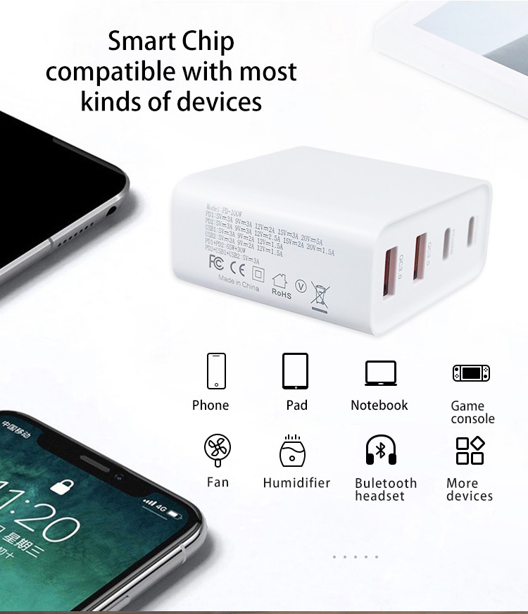 Phones-Accessories-MOREJOY-100W-GaN-USB-C-USD-A-Fast-A-Fast-Charger-Wall-Adapter-AU-Plug-C-port-Max-100W-A-port-Max-18W-Compatible-with-Smart-Phones-Iphone-Ipad-Laptop-13