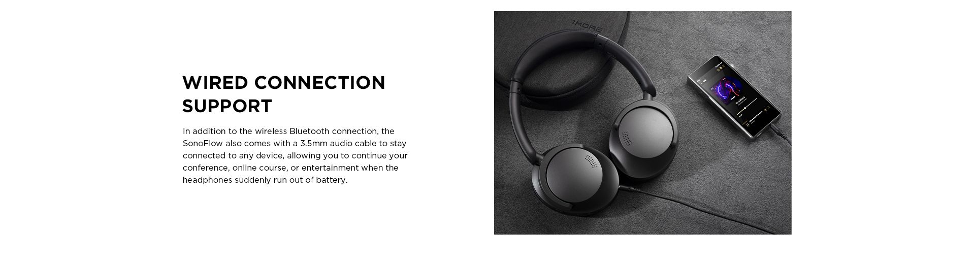 1MORE Sonoflow Wireless Bluetooth Active Noise Canceling Headphones, Hi-Res  LDAC 12 EQ, 70H Battery, Connect 2 Devices, 5 Mic