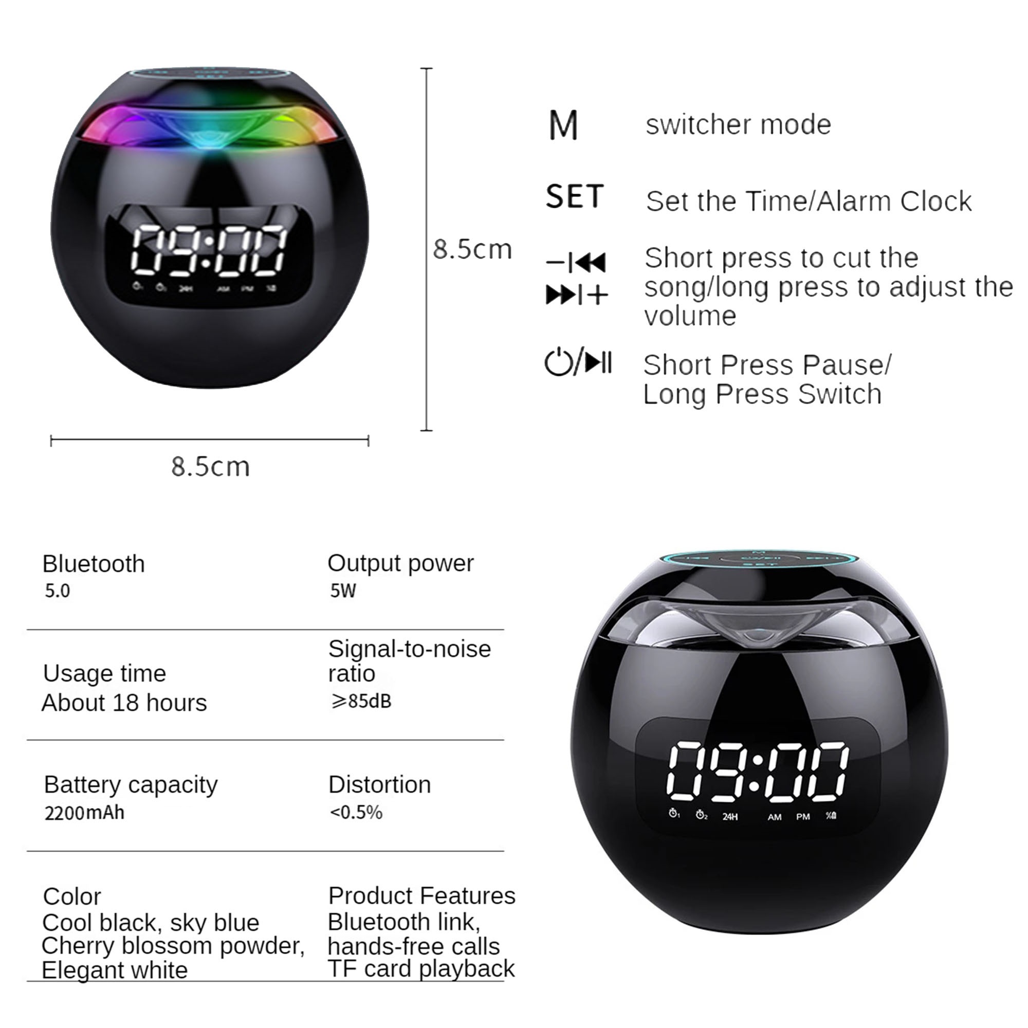 Speakers-Alarm-Clock-for-Bedrooms-Digital-Alarm-Clock-Radios-with-Bluetooth-Speaker-16