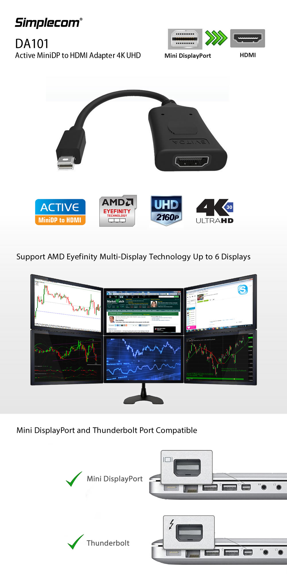 Display-Adapters-Simplecom-DA101-Active-MiniDP-to-4K-UHD-HDMI-Adapter-1