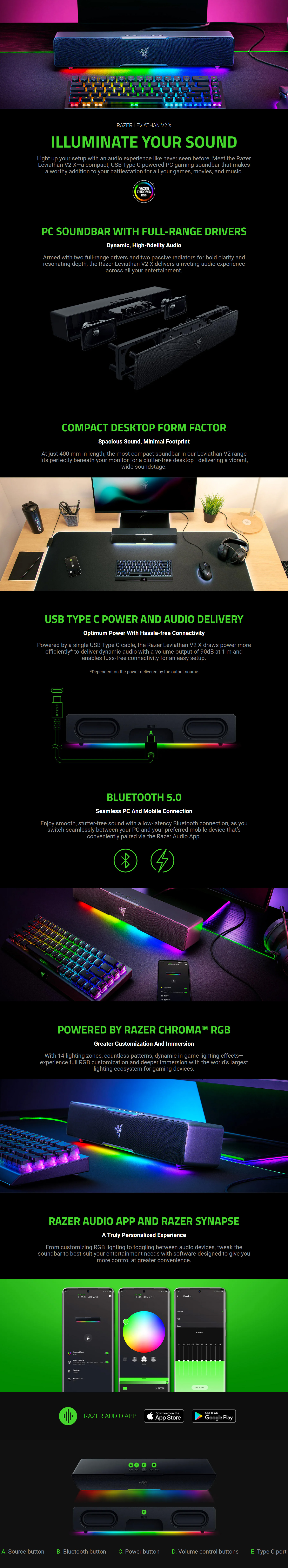 Speakers-Razer-Leviathan-V2-X-RGB-Bluetooth-Gaming-Soundbar-1