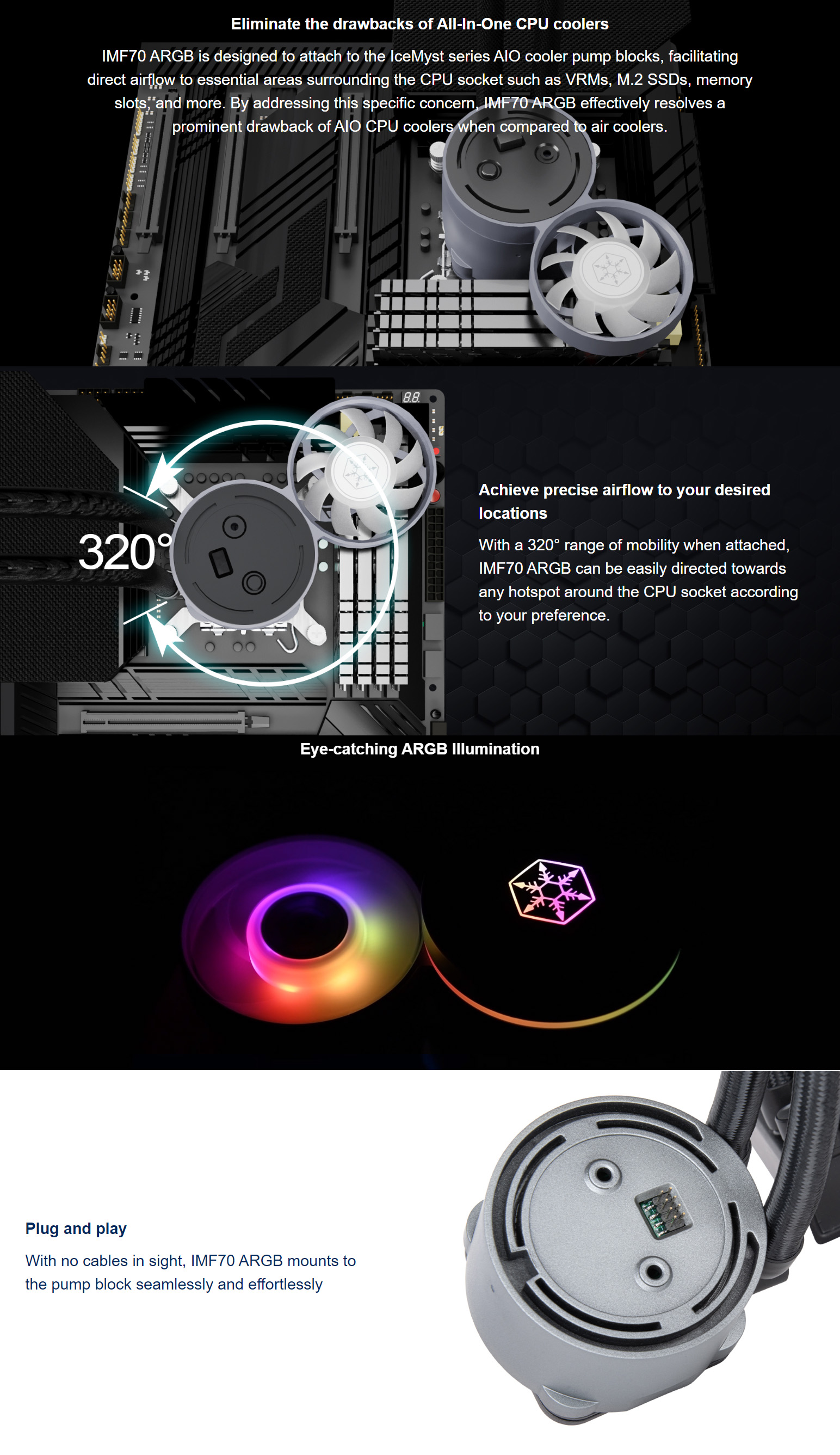 CPU-Cooling-SilverStone-70mm-ARGB-Upgrade-Fan-Kit-for-IceMyst-Series-AIO-Liquid-Coolers-1