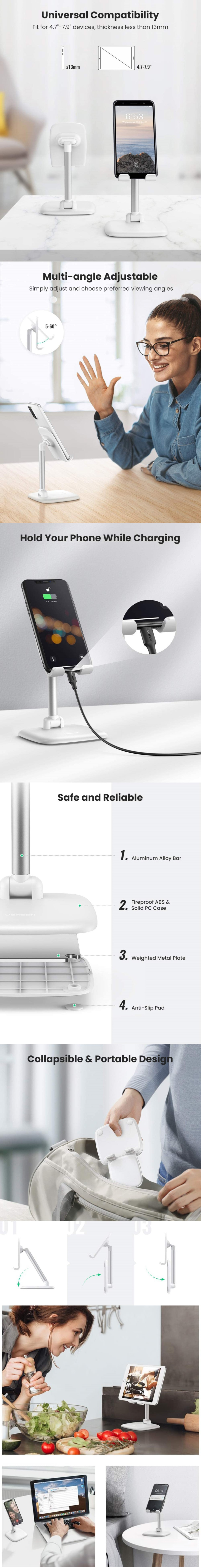 Mobile-Phone-Accessories-UGreen-Adjustable-Desk-Phone-Holder-White-1