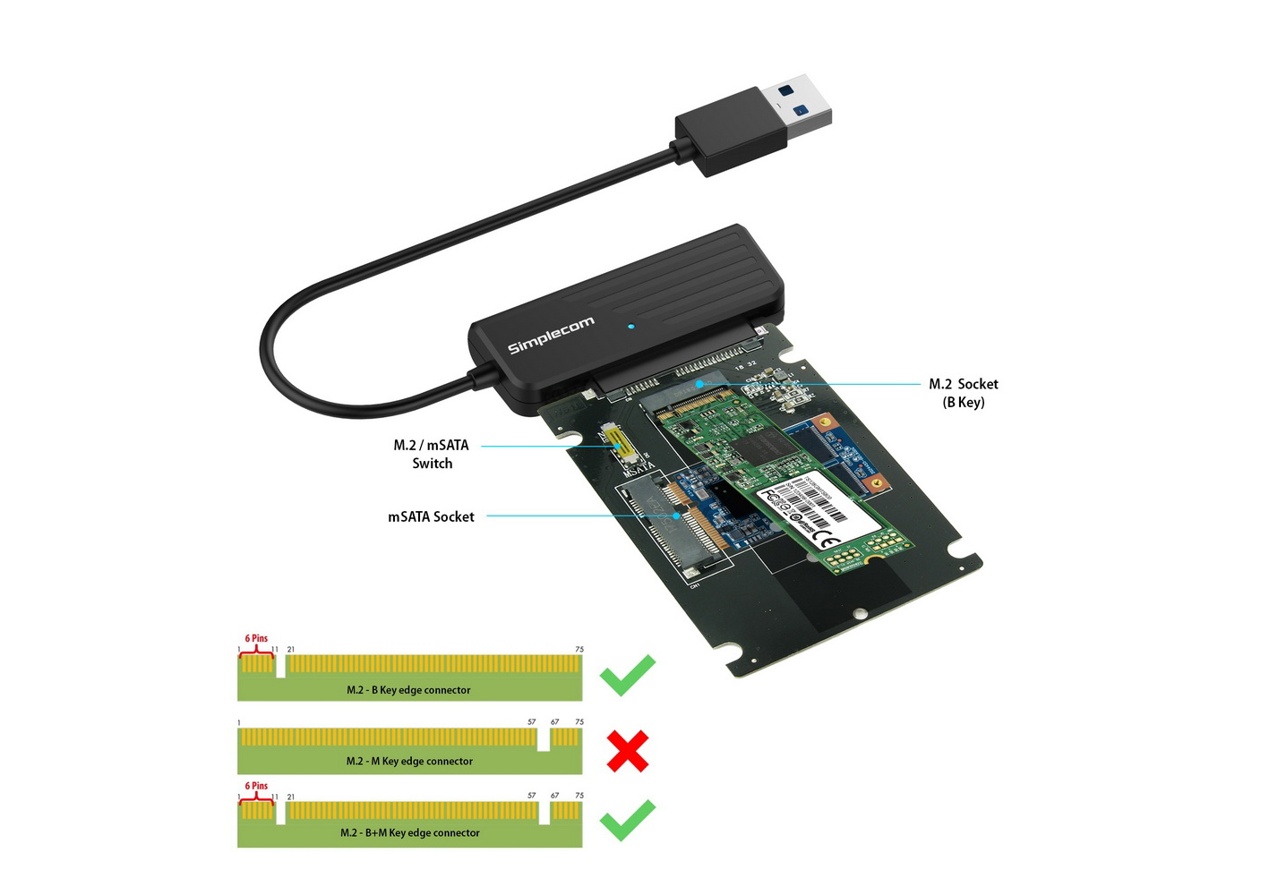Display-Adapters-Simplecom-SA225-USB3-0-to-mSATA-M-2-NGFF-B-Key-2-In-1-Combo-Adapter-1