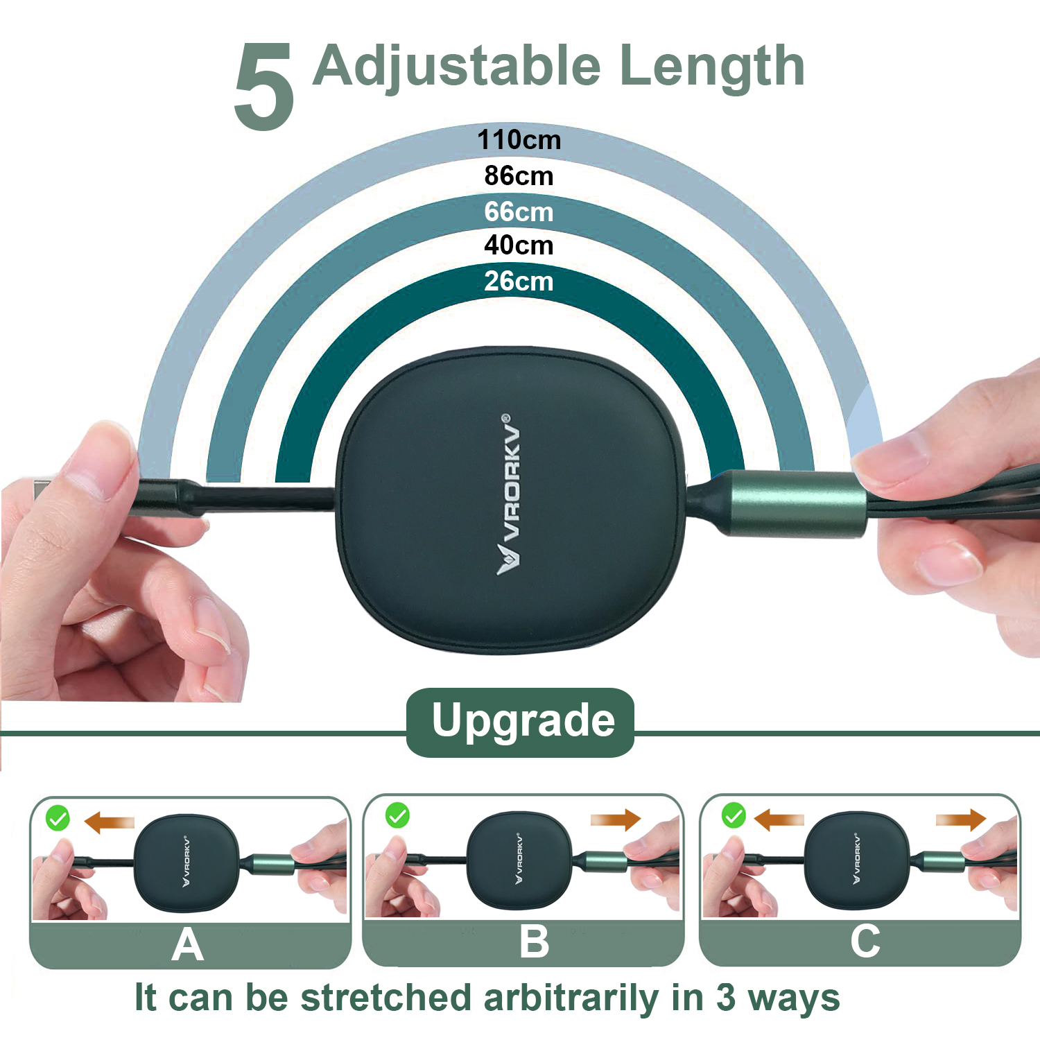 Mobile-Phone-Accessories-VRORKV-Retractable-3-in-1-Multi-Charging-Cable-1-1M-Green-11