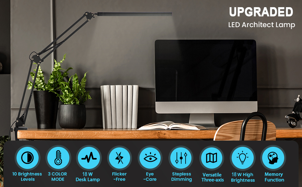 LED-Desk-Lights-Upgrade-18W-LED-Desk-Lamp-Longer-Swing-Arm-Table-Lamp-with-Clamp-Eye-Caring-Architect-Desk-Light-Dimmable-Lamp-with-3-Color-Modes-10-Brightness-Levels-5