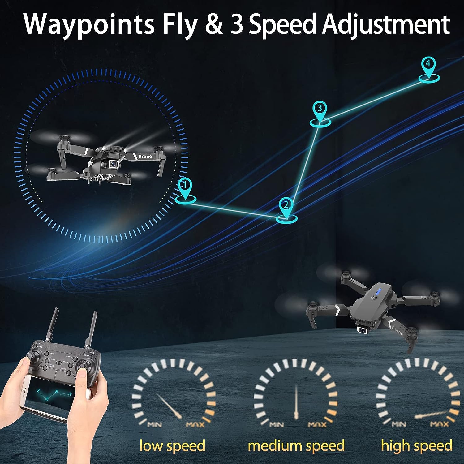 Tablet-Accessories-Drone-with-4K-Dual-HD-Camera-Foldable-Drone-WiFi-FPV-Live-Video-RC-Quadcopter-Mini-Drone-360-Degree-Flips-Trajectory-Flight-Auto-Hover-10
