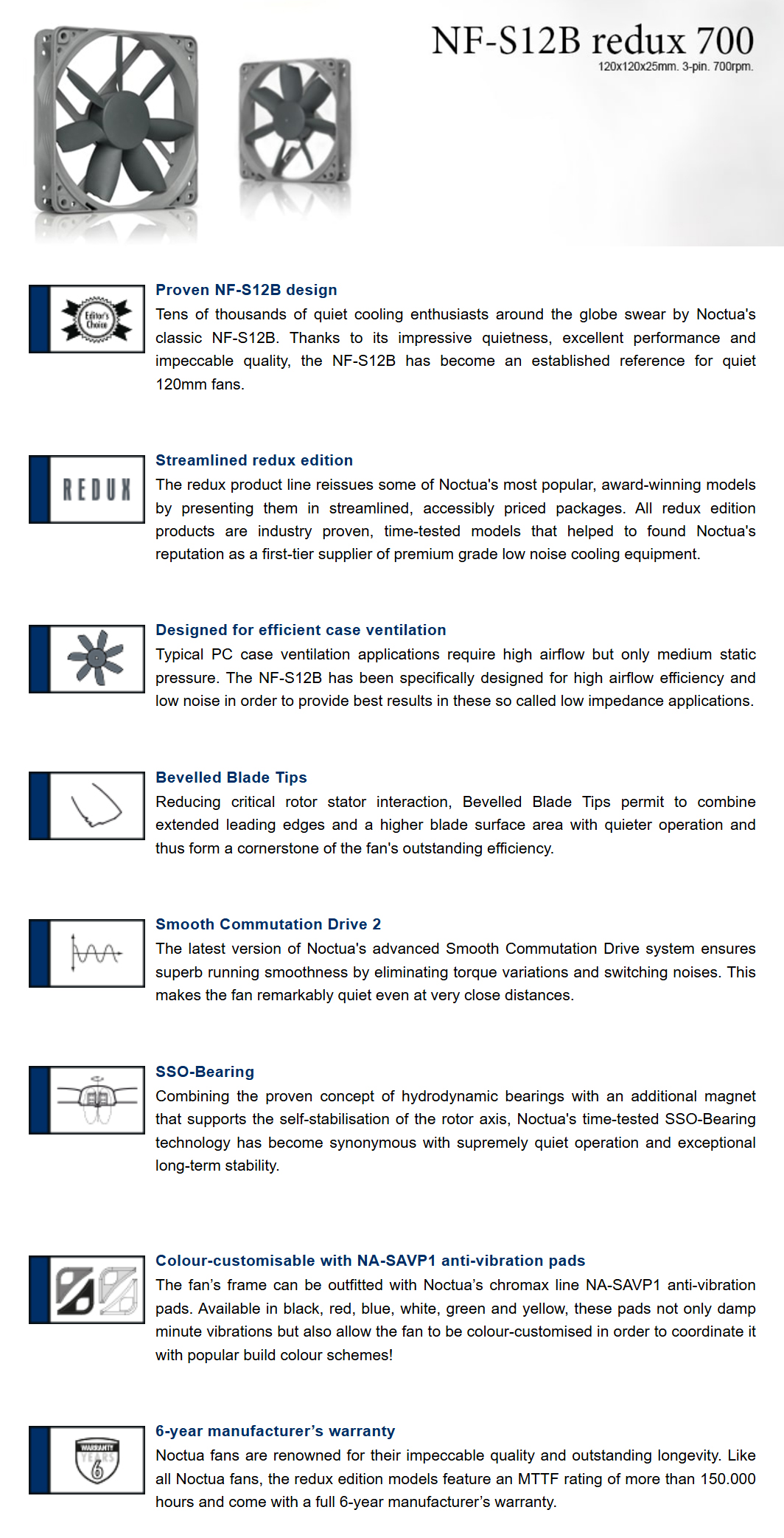 120mm-Case-Fans-Noctua-120mm-Redux-Edition-700RPM-3-Pin-Fan-NF-S12B-REDUX-700-2