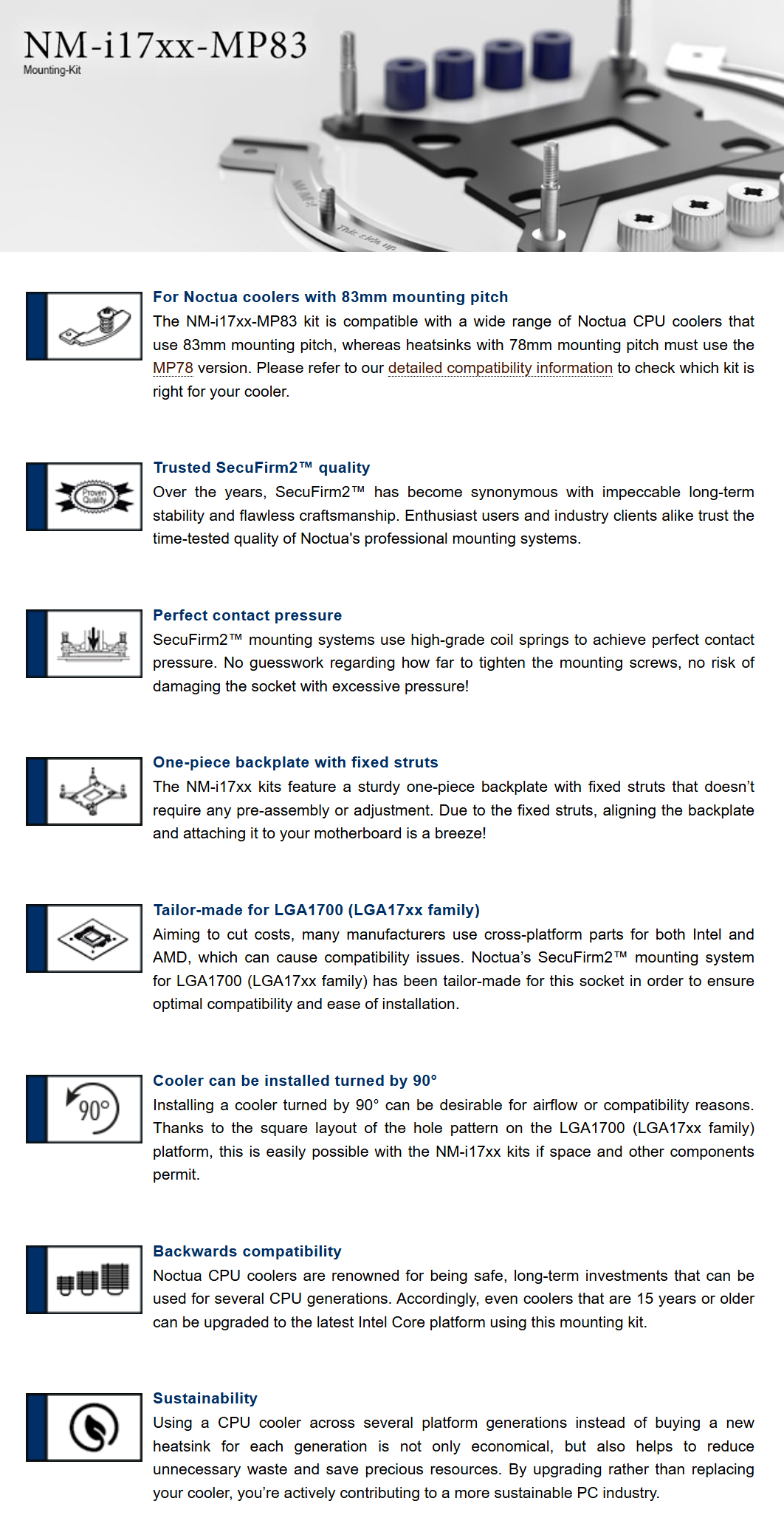 CPU-Cooling-Noctua-Intel-LGA1700-Mounting-Kit-NM-I17XX-MP83-1
