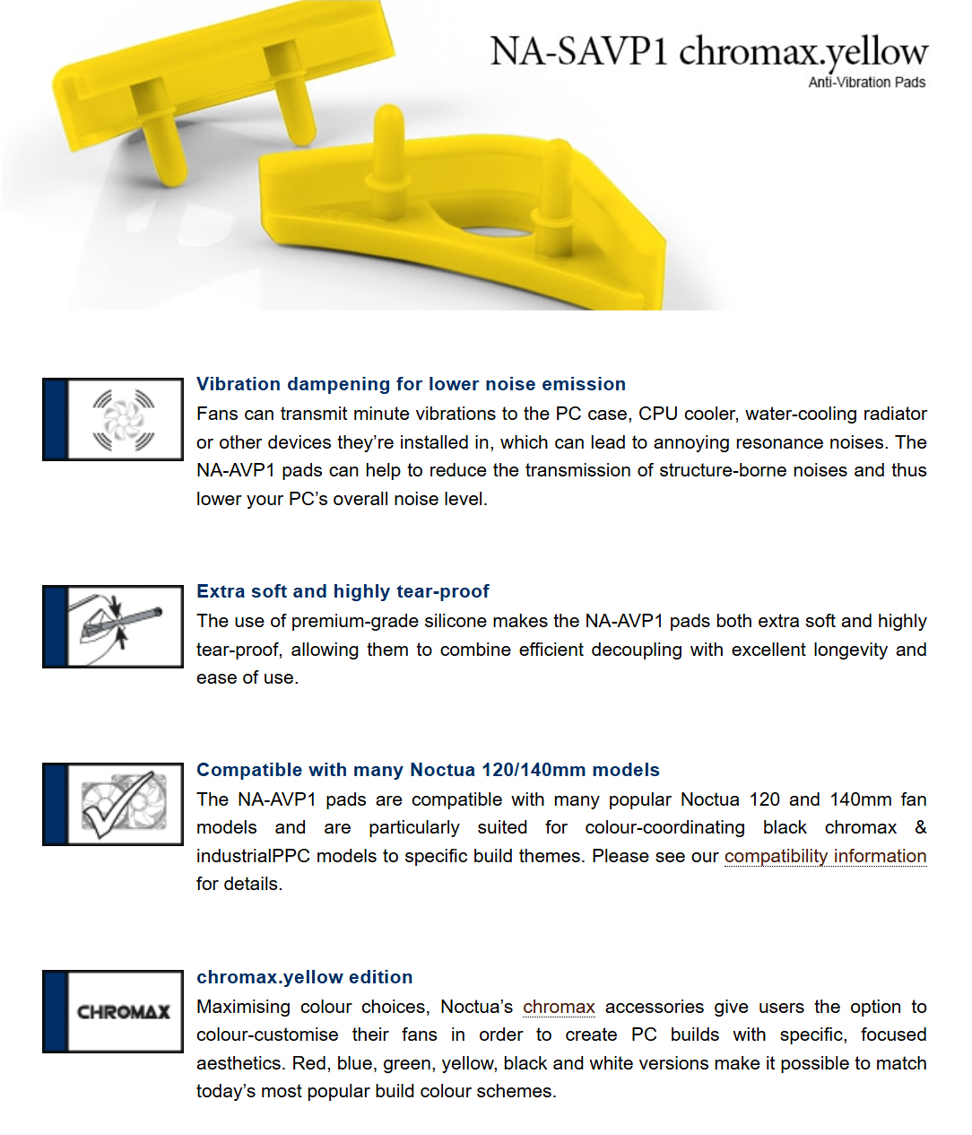 Fan-Accessories-Noctua-Anti-Vibration-Pads-16-Pack-Chromax-Yellow-NA-SAVP1-YELLOW-2
