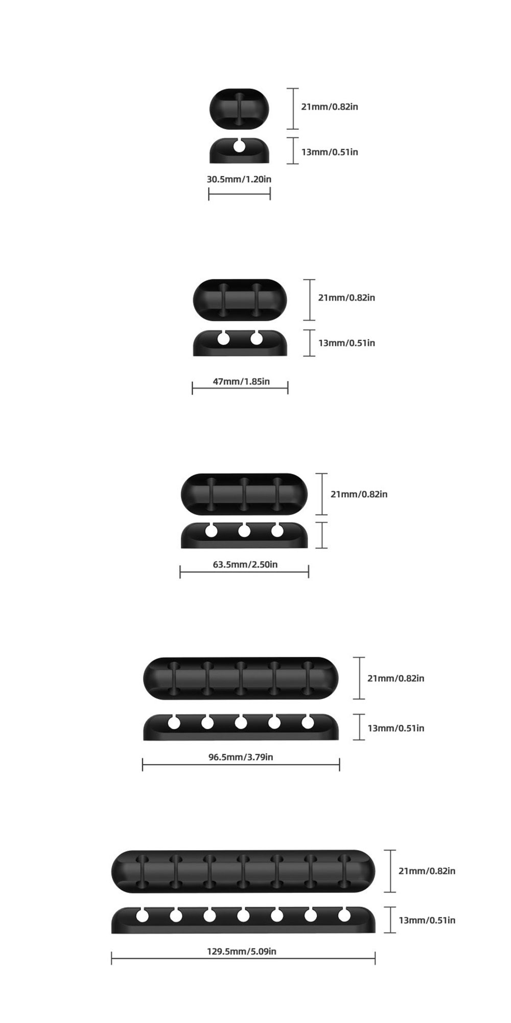 Peripherals-Cable-Clips-Cord-Management-Organizer-5pcs-Adhesive-Hooks-Wire-Cord-Holder-Power-Cords-Charging-Accessory-Cables-Mouse-Cable-PC-Office-Home-Black-21