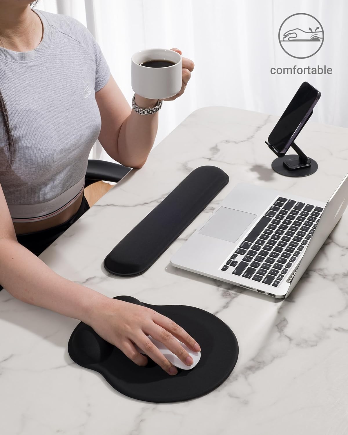 Peripherals-Keyboard-Wrist-Rest-Pad-and-Full-Ergonomic-Mouse-Pad-with-Wrist-Support-Included-for-Set-Memory-Foam-Cushion-When-Typing-on-Computer-Mac-Laptop-14