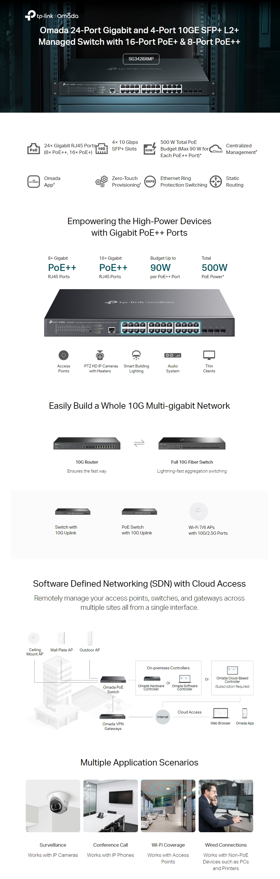 Switches-TP-Link-Omada-24-Port-Gigabit-and-4-Port-10GE-SFP-L2-Managed-Switch-with-16-Port-PoE-8-Port-PoE-SG3428XMPP-1