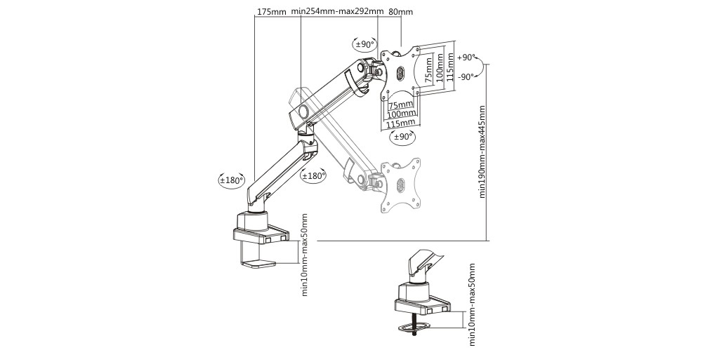 Monitor-Accessories-Brateck-17-32-inch-Aluminium-Slim-Mechanical-Spring-Monitor-Arm-LDT20-C012-1