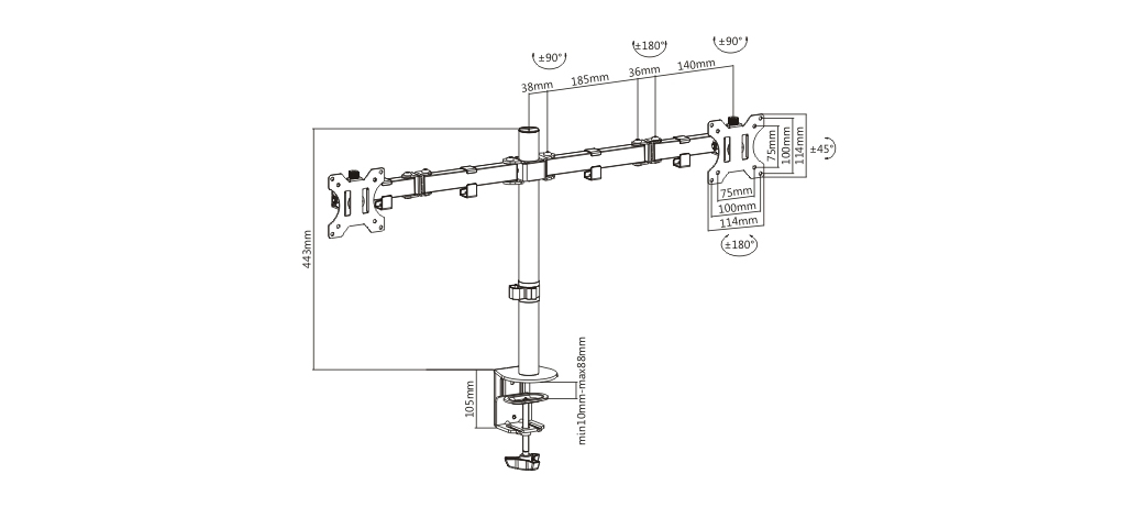 Monitor-Accessories-Brateck-Dual-Monitor-Articulating-Monitor-Arm-LDT12-C024N-1