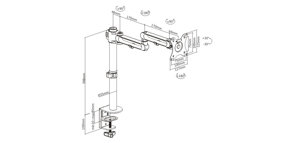 Monitor-Accessories-Brateck-LDT30-C012-Articulating-Aluminum-Single-Monitor-Arm-17-32-Support-up-to-8kg-LDT30-C012-1