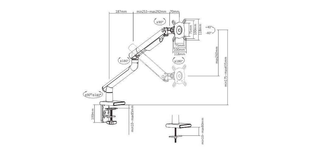 Monitor-Accessories-Brateck-Single-Monitor-Premium-Slim-Aluminum-Spring-Assisted-Monitor-Arm-Fix-LDT49-C012-W-1