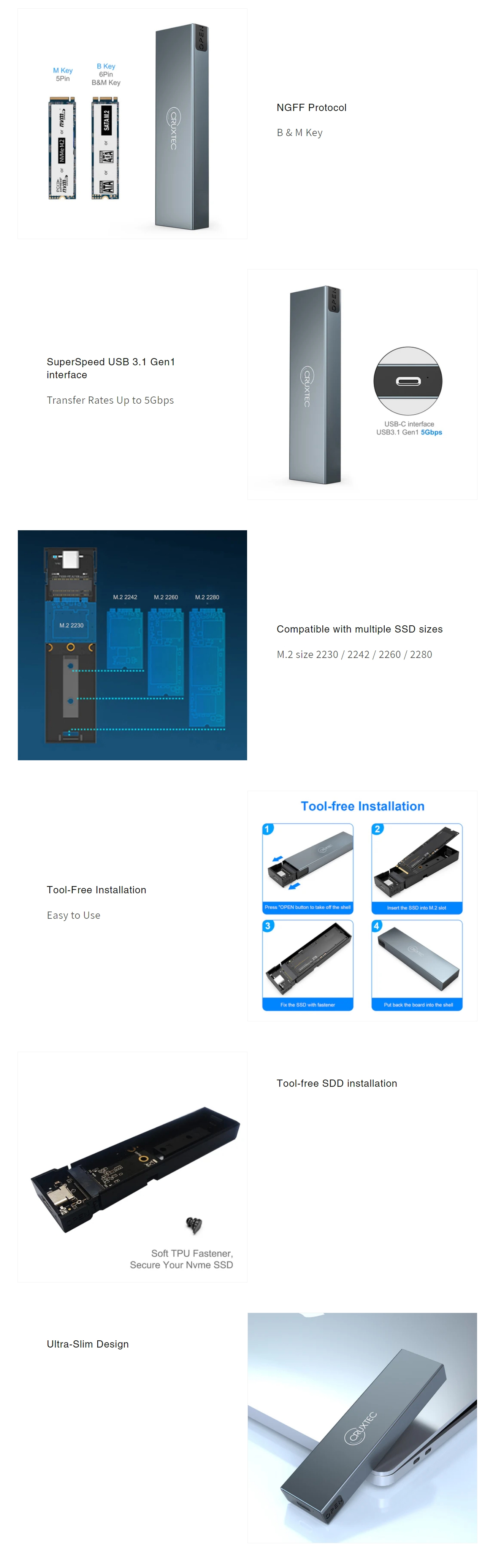 Enclosures-Docking-Cruxtec-M-2-SSD-to-USB-C-Enclosure-M2SC3-SG-1