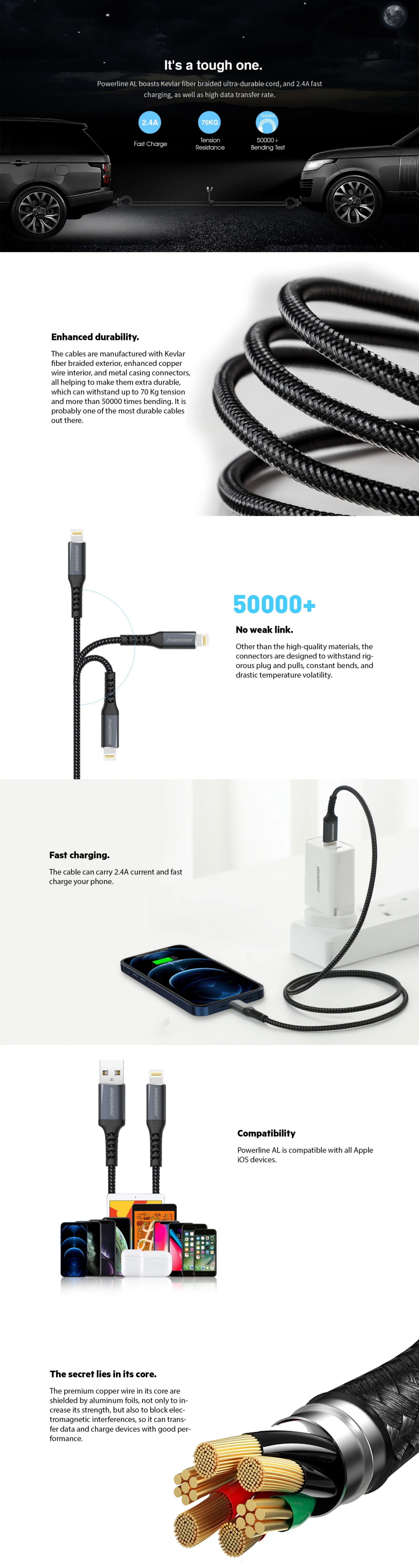 USB-Cables-RockRose-Braided-Powerline-AC-3A-USB-2-0-to-Lightning-Charging-Cable-1m-RRCS07L-1