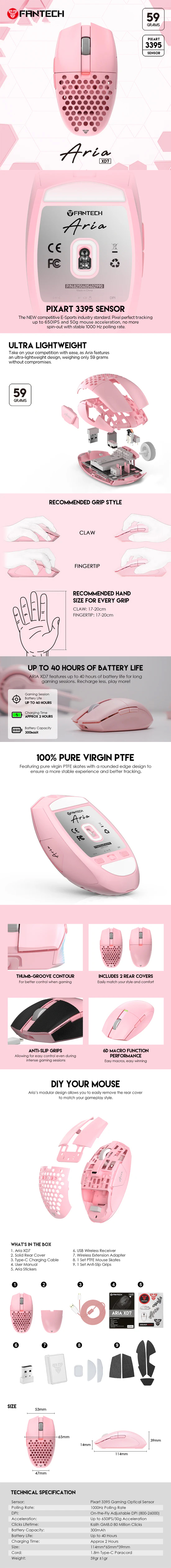 Fantech-Aria-XD7-Ultra-Lightweight-Wireless-Gaming-Mouse-Pink-MSFTXD7PK-5