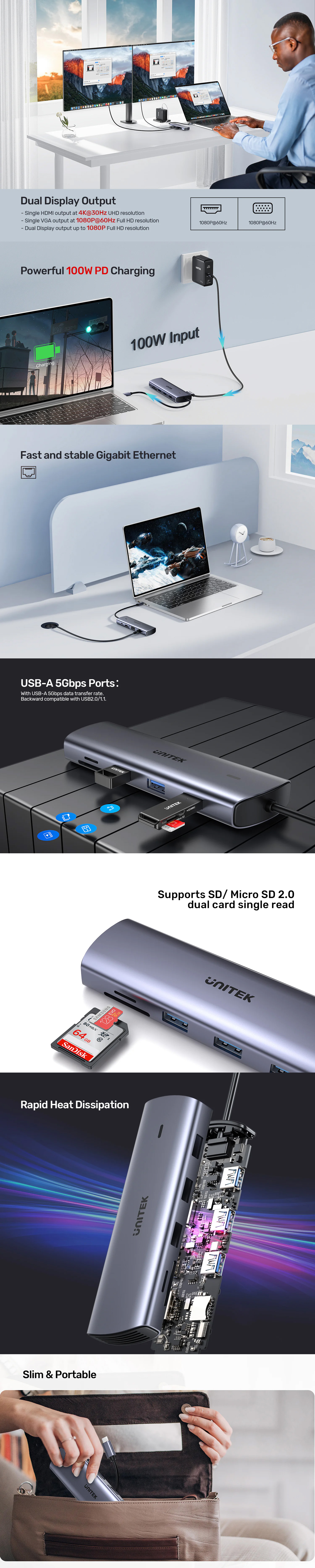 USB-Hubs-Unitek-9-in-1-USB-C-Hub-with-Dual-Display-Dual-Card-Reader-and-100W-PD-Space-Grey-UTD1113A-1