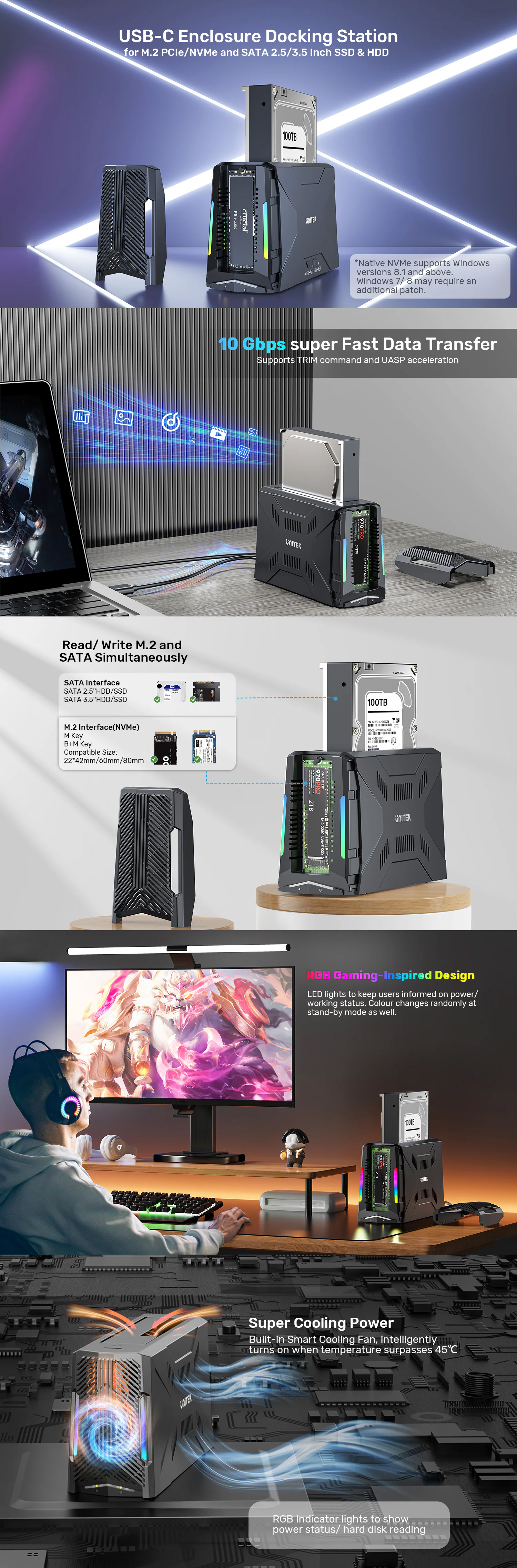 Enclosures-Docking-Unitek-RGB-USB-C-Enclosure-Docking-Station-UTS1234B01-2