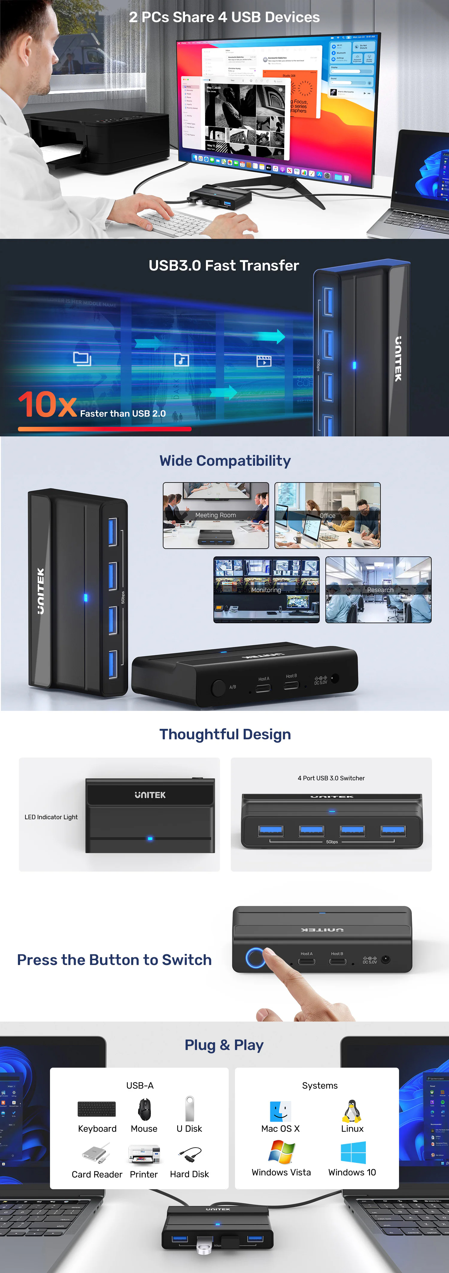 KVM-Switches-Unitek-4-Port-USB-3-0-Switch-Selector-to-KVM-Switcher-for-2-PCs-UTH1310A-1