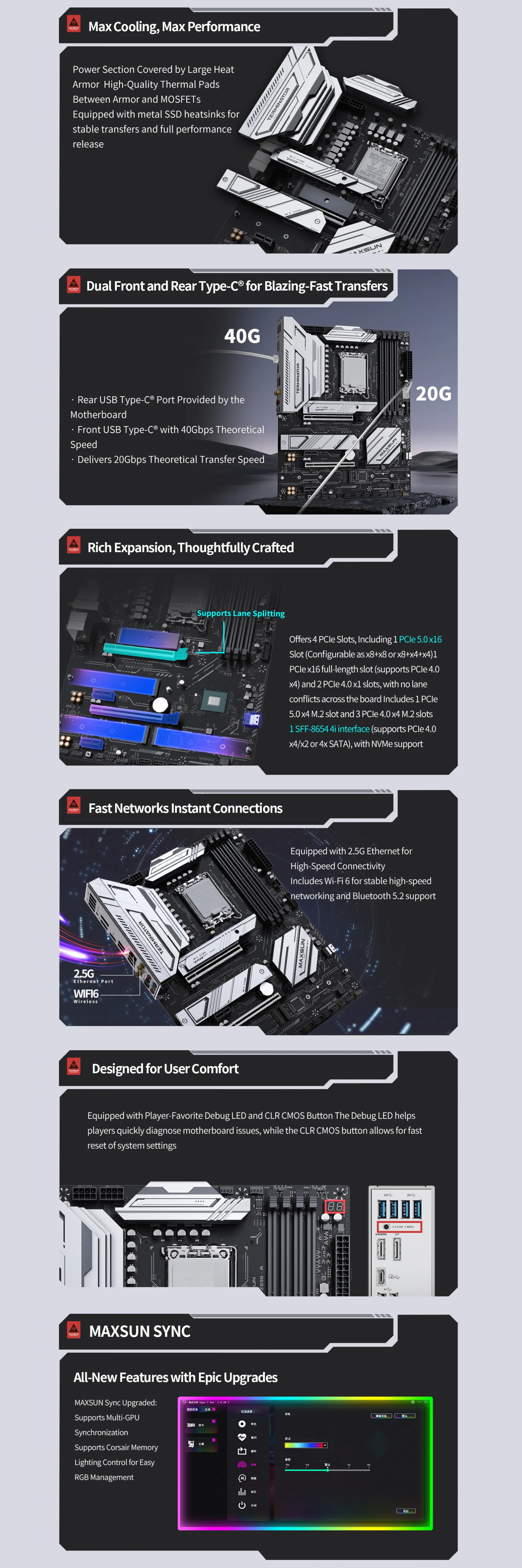 Intel-LGA-1851-MAXSUN-Terminator-Z890-A-WIFI-LGA-1851-ATX-Motherboard-MS-TER-Z890-A-WIFI-2