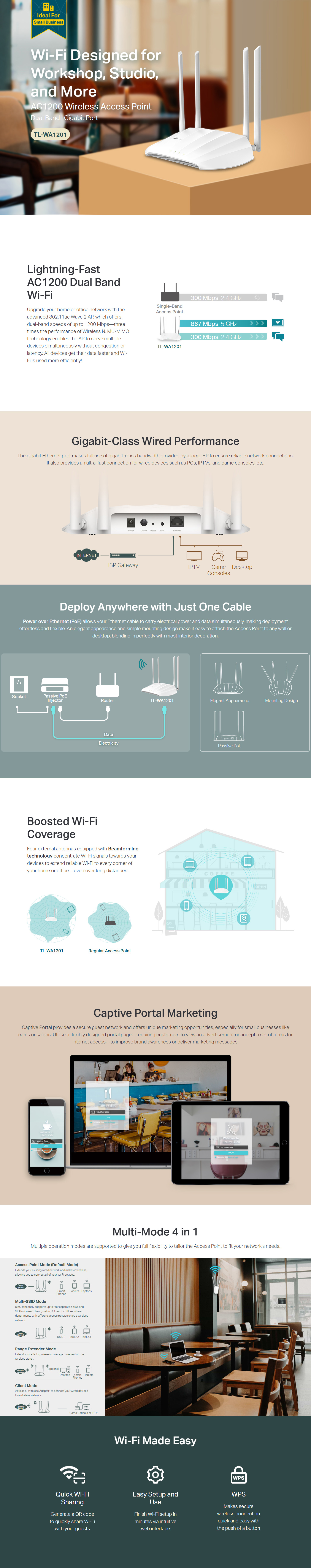 Wireless-Access-Points-WAP-TP-Link-AC1200-Wi-Fi-Access-Point-TL-WA1201-5