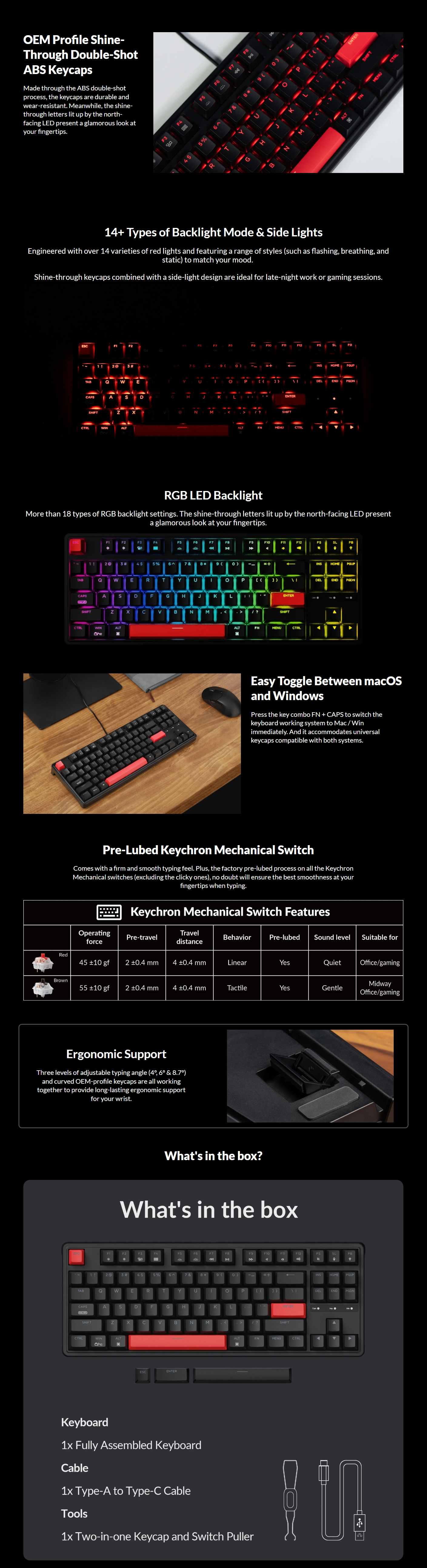 Keyboards-Keychron-C3-Pro-QMK-VIA-Red-Backlight-Wired-Mechanical-Keyboard-Red-Switch-KBKCC3PA1-3