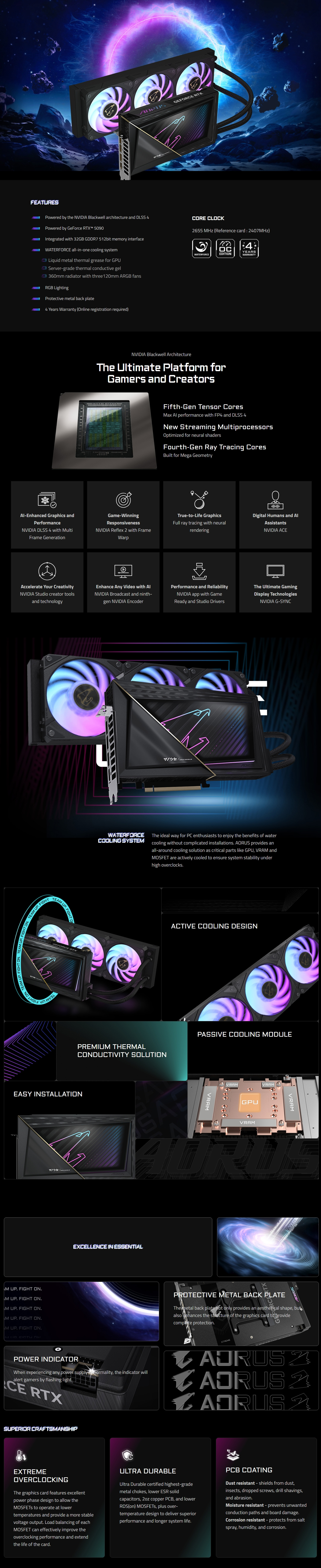 Gigabyte-Aorus-GeForce-RTX-5090-XTreme-WaterForce-32G-Graphics-Card-GV-N5090AORUSX-W-32GD-2