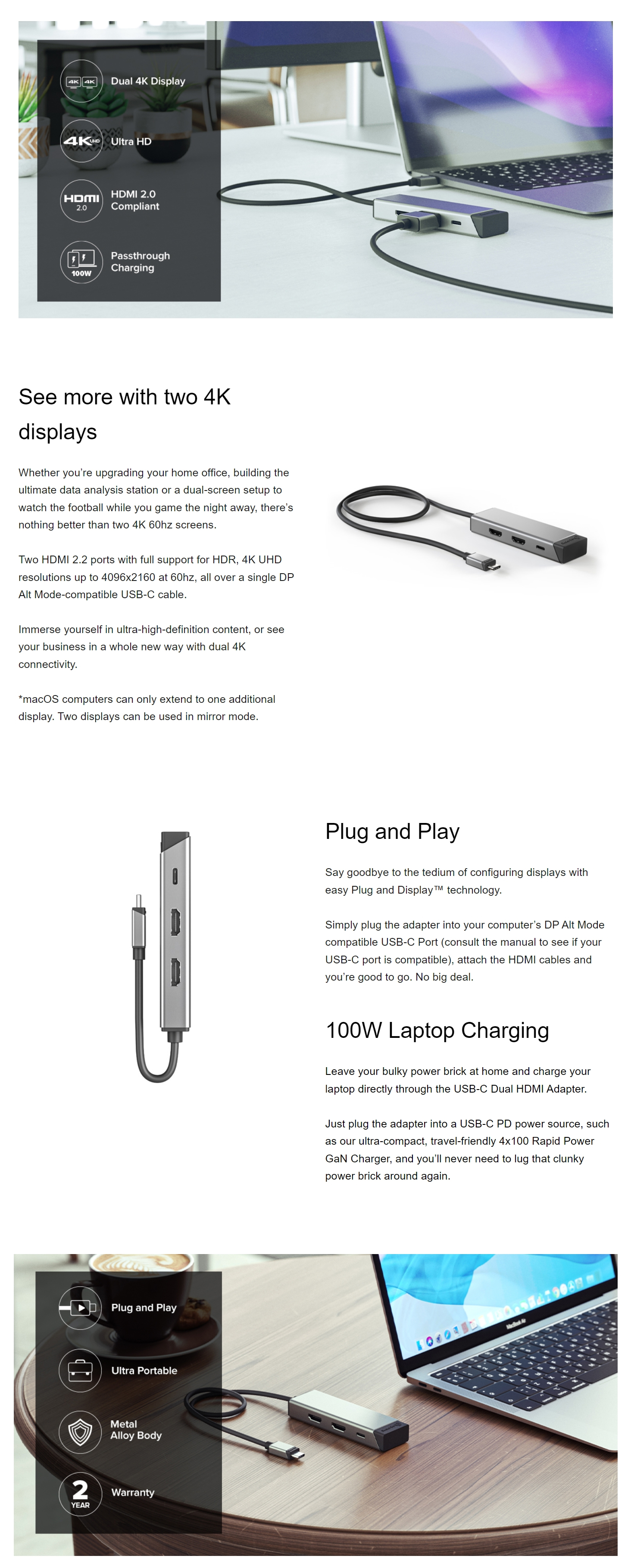 Display-Adapters-Alogic-Ultra-USB-C-to-Dual-4K-HDMI-Adapter-with-100W-Charging-ULC2HDPD-SGR-1