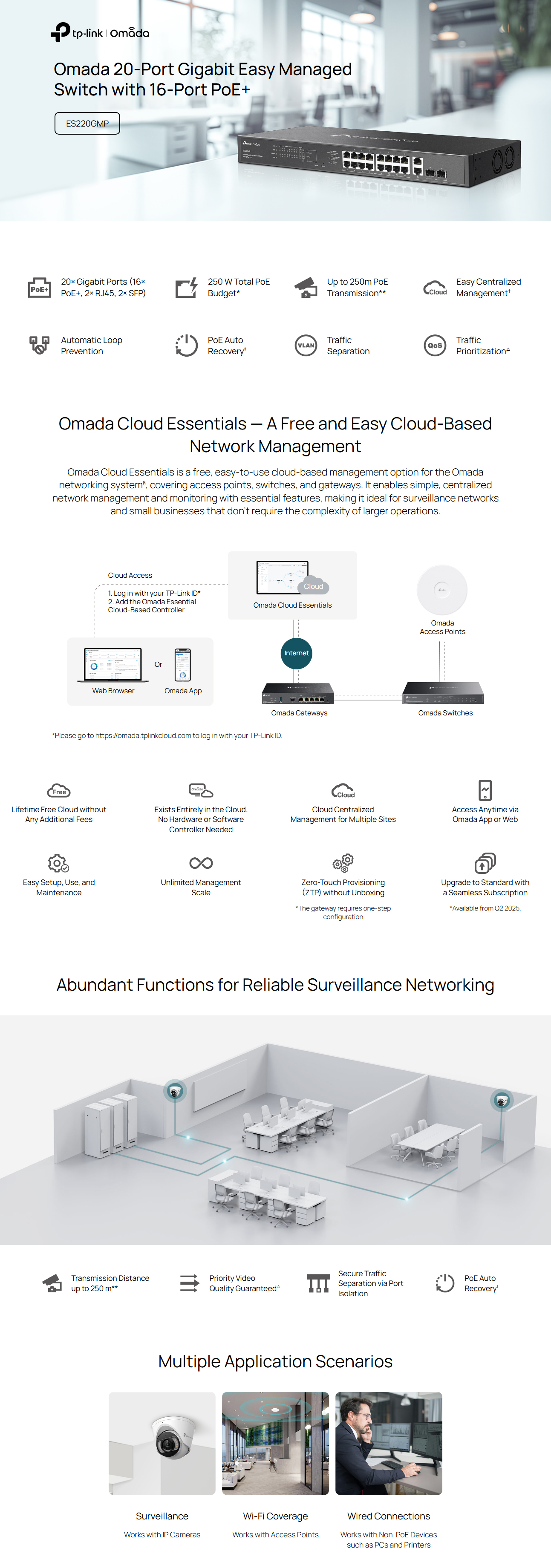 Switches-TP-Link-Omada-20-Port-Gigabit-Easy-Managed-Switch-with-16-Port-PoE-ES220GMP-1