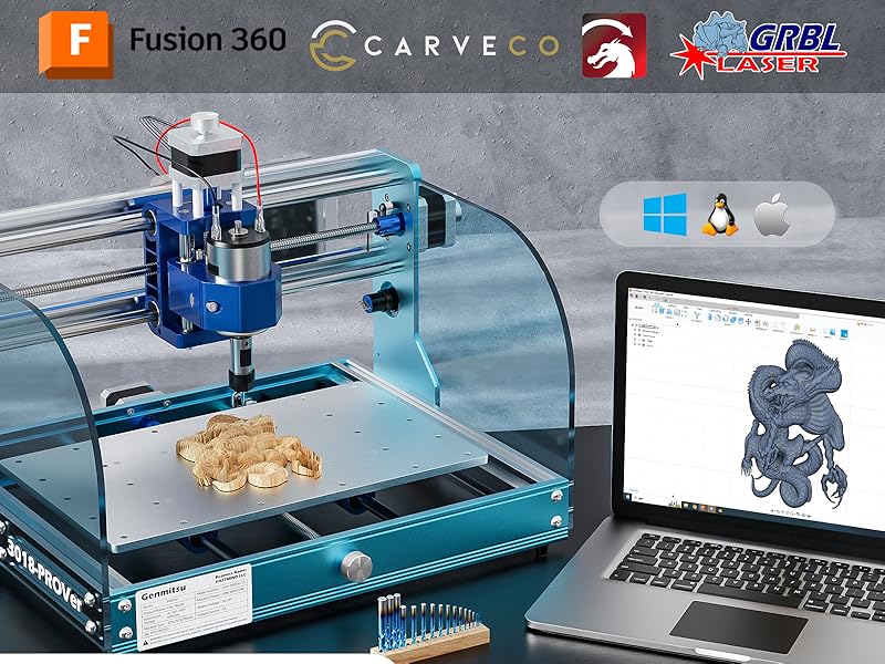 Laser-Engravers-Genmitsu-3018-PROVer-V2-CNC-Milling-Machine-Desktop-CNC-for-Beginner-with-Limit-Switches-Emergency-Stop-10