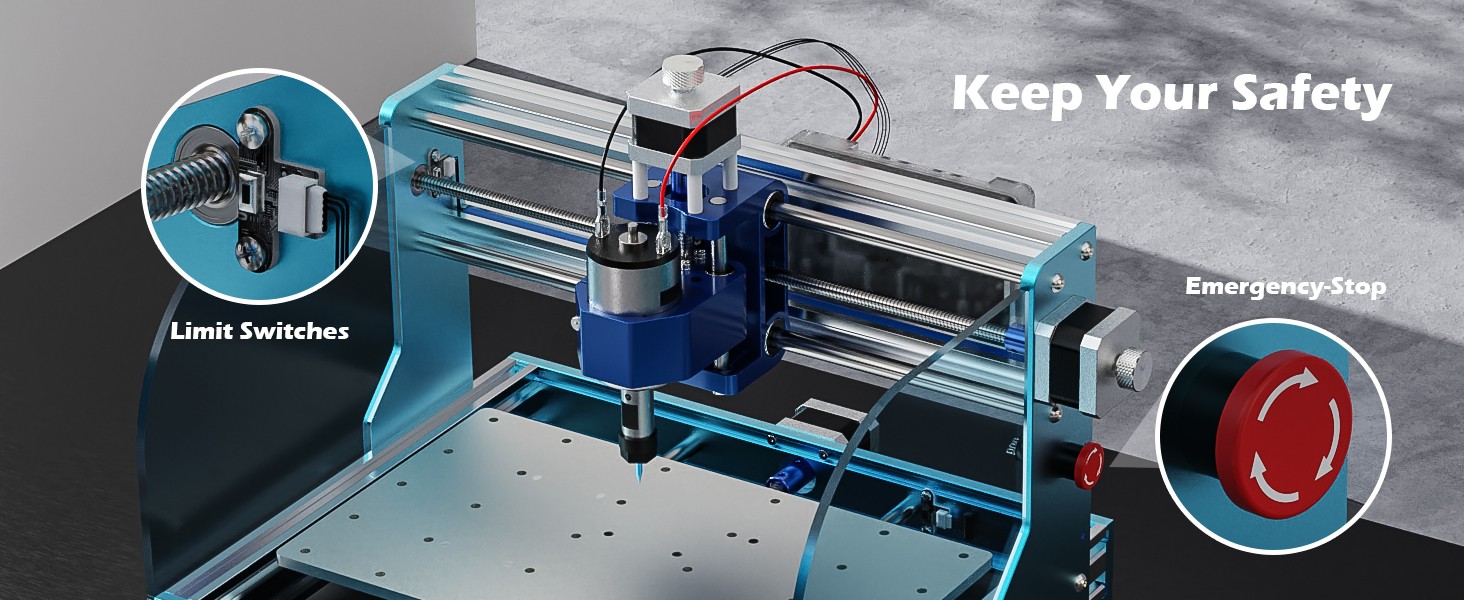 Laser-Engravers-Genmitsu-3018-PROVer-V2-CNC-Milling-Machine-Desktop-CNC-for-Beginner-with-Limit-Switches-Emergency-Stop-15