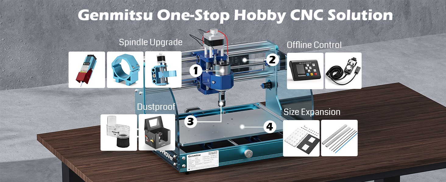 Laser-Engravers-Genmitsu-3018-PROVer-V2-CNC-Milling-Machine-Desktop-CNC-for-Beginner-with-Limit-Switches-Emergency-Stop-16