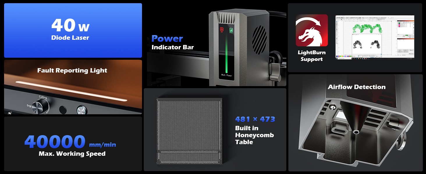 Laser-Engravers-Genmitsu-L8-Laser-Engraver-40W-Power-Output-Laser-Cutter-Built-in-Acrylic-Enclosure-with-Vent-40-000mm-min-All-in-one-Laser-Engraving-Machine-20