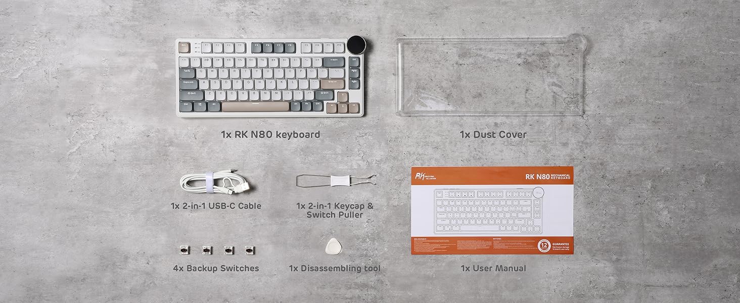 Keyboards-RK-ROYAL-KLUDGE-N80-Low-Profile-Wireless-Mechanical-Smart-Display-Screen-Knob-75-Top-Mount-3-Modes-Keyboard-Tactile-Brown-Switch-15