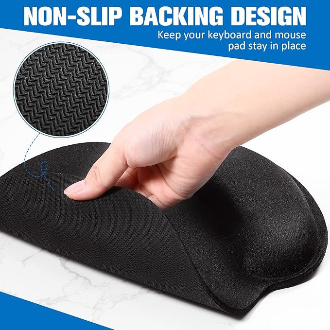 Mouse-Mouse-Pads-Keyboard-Wrist-Rest-Pad-and-Full-Ergonomic-Mouse-Pad-with-Wrist-Support-Included-for-Set-Memory-Foam-Cushion-When-Typing-on-Computer-Mac-Laptop-Black-14