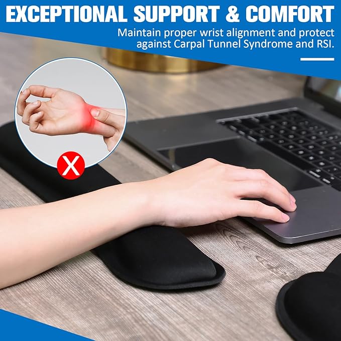 Mouse-Mouse-Pads-Keyboard-Wrist-Rest-Pad-and-Full-Ergonomic-Mouse-Pad-with-Wrist-Support-Included-for-Set-Memory-Foam-Cushion-When-Typing-on-Computer-Mac-Laptop-Black-16