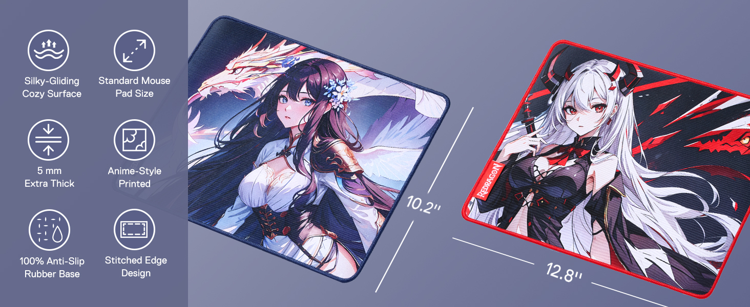 Mouse-Pads-Redragon-EISA-P047S-Anime-Gaming-Mouse-Pad-Smooth-Lycra-Surface-Anti-Slip-Rubber-Base-Spill-Resistant-Durable-5mm-Thick-Design-13-x-10-inches-6