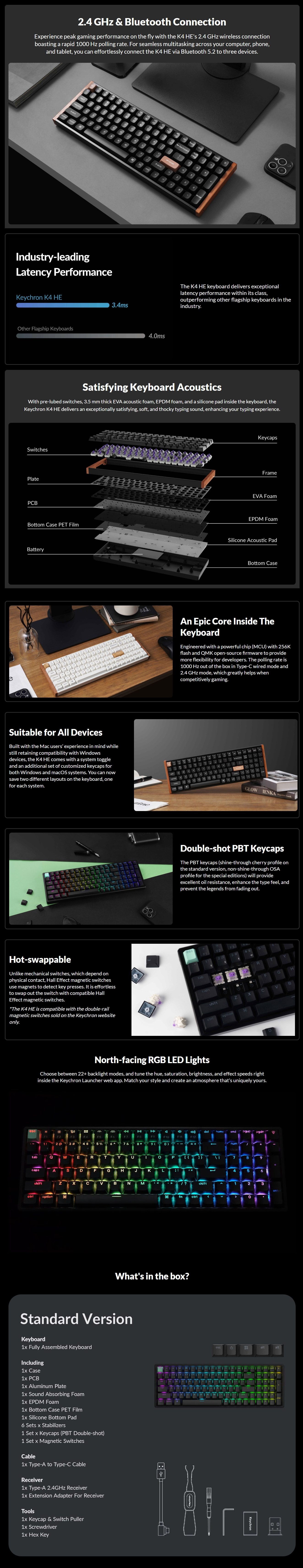Keyboards-Keychron-K4-HE-Black-QMK-Wireless-Magnetic-Keyboard-Standard-Version-Gateron-Double-Rail-Nebula-Switch-KBKCK4HJ1-2