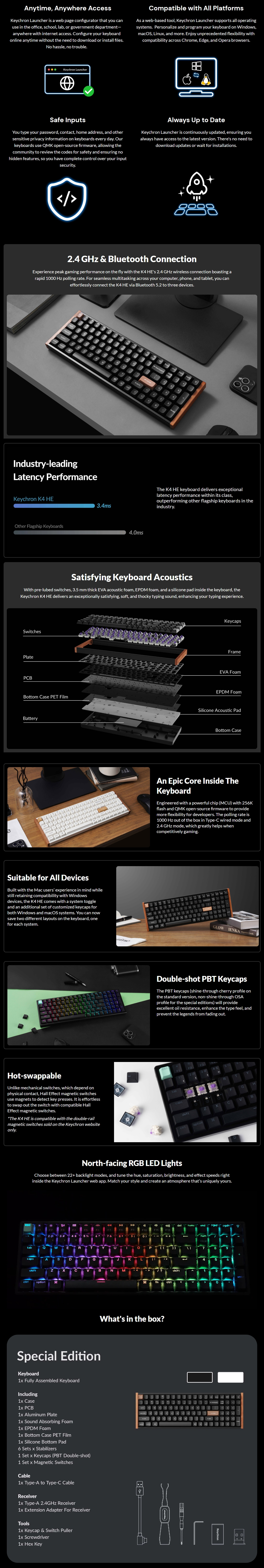 Keyboards-Keychron-K4-HE-White-QMK-Wireless-Magnetic-Keyboard-Side-Wood-Frame-Edition-Gateron-Double-Rail-Nebula-Switch-KBKCK4HQ1-4