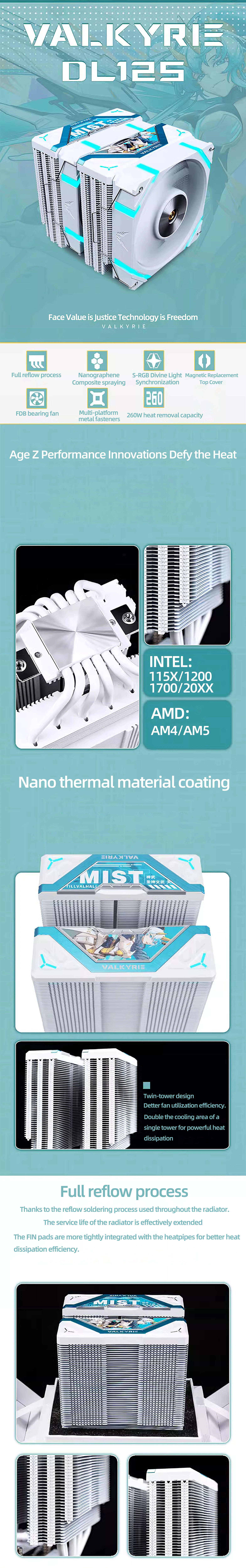 CPU-Cooling-Valkyrie-DL125-ARGB-Dual-Tower-Air-CPU-Cooler-White-Mist-DL125-Mist-1