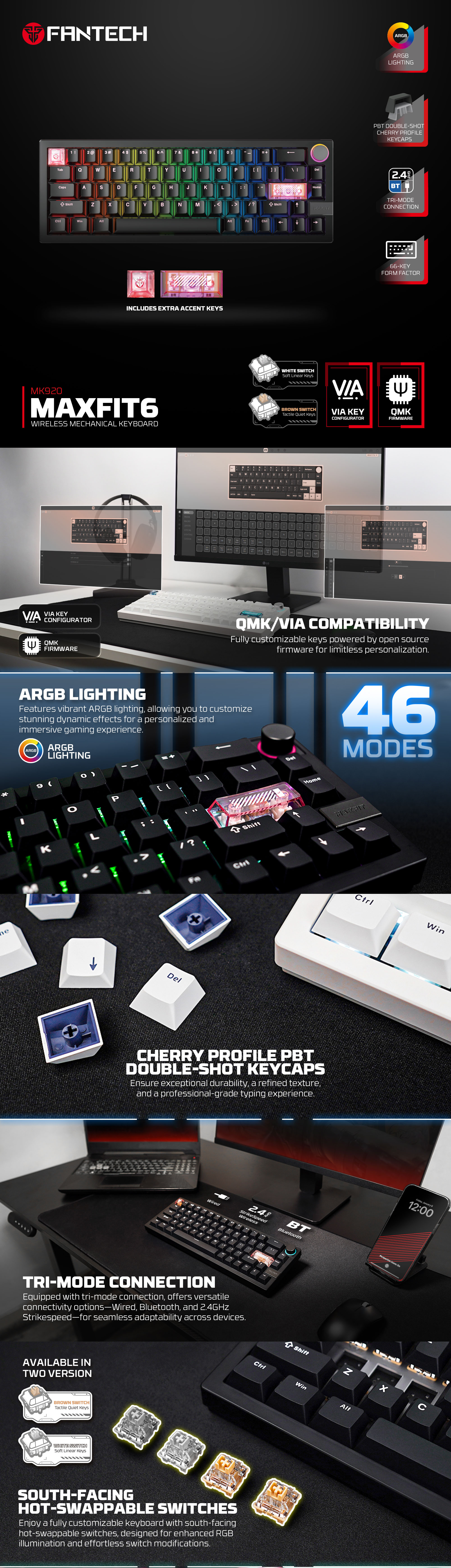 Keyboards-Fantech-MAXFIT6-60-Hot-Swap-QMK-VIA-Wireless-Mechanical-Keyboard-with-Knob-Black-White-Switch-KBFTMK920BKWH-1